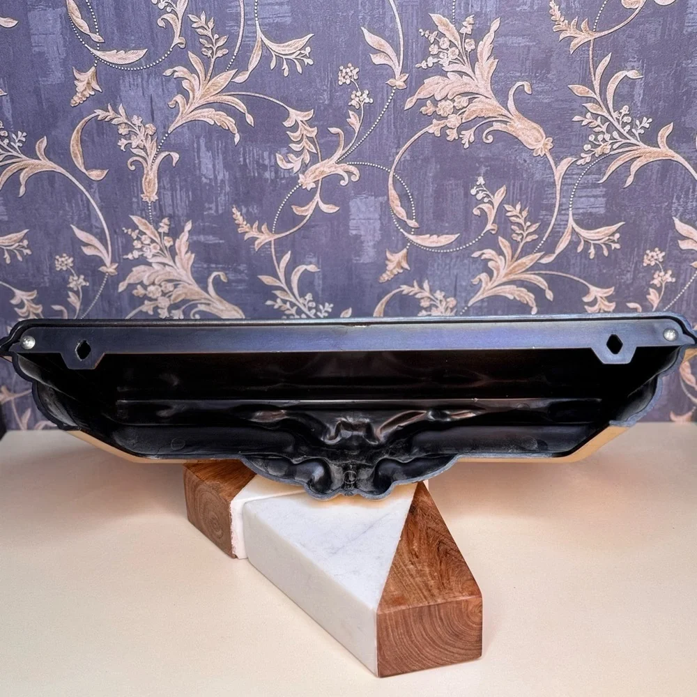 Vintage Syroco Plastic Gold Floating Wall Shelf with a Floral Motif